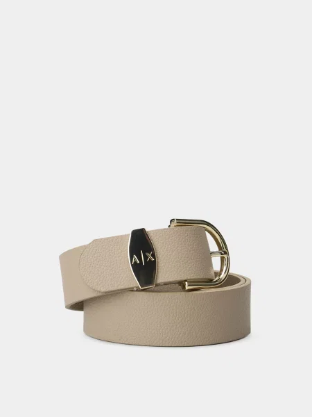 Armani Exchange Ремінь Шкіра з покриттям бежевий
