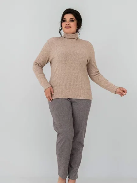 Водолазка All Posa вовна/поліестер бежевий