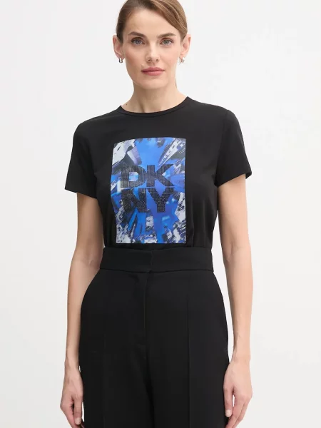 Dzianinowy top Dkny czarny