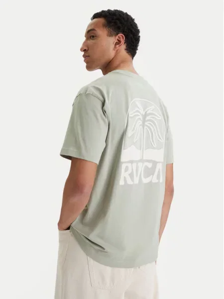 RVCA Marškinėliai Palmcrest žalia