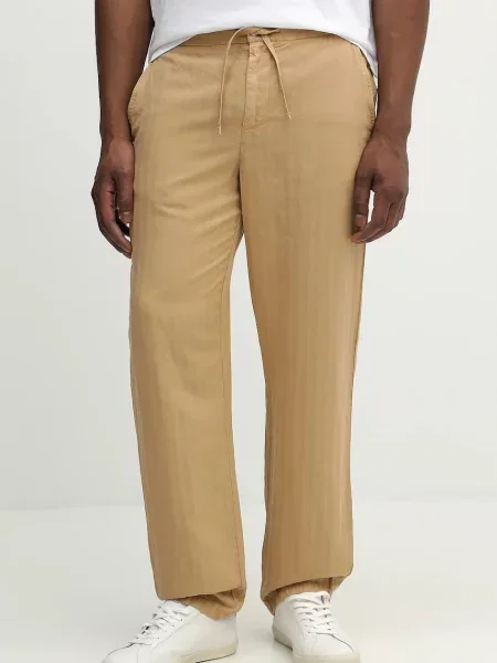 Frescobol Carioca pantaloni din amestec de in bej