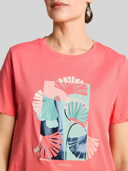 T-shirt o kroju regular fit z czystej bawełny Tom Tailor
