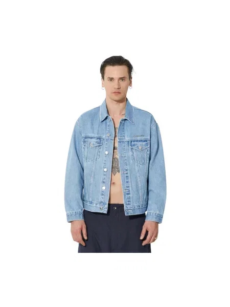 Kurtka jeansowa A Bathing Ape® z logo niebieska