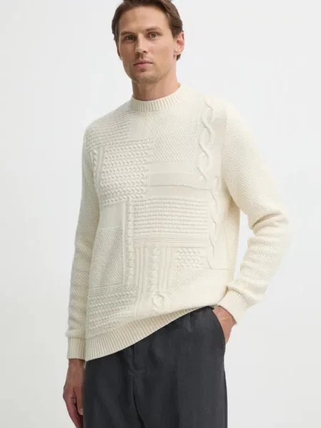 Barbour pulover de lana barbati bej