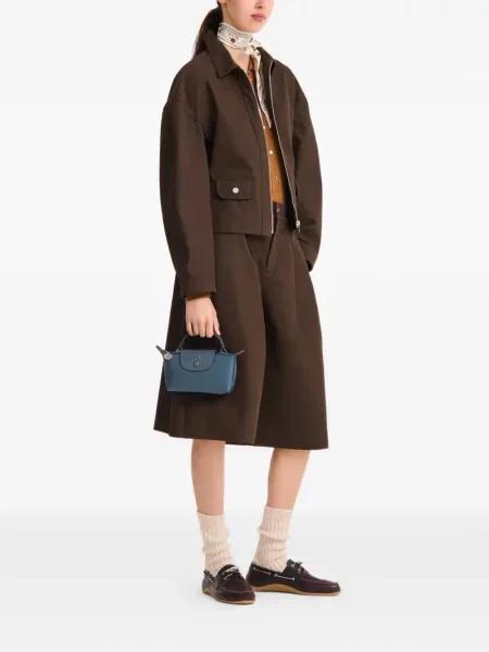 Δερμάτινη τσάντα shopper Longchamp γκρι