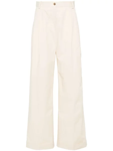 Pantaloni Maison Kitsune cu broderie plisate