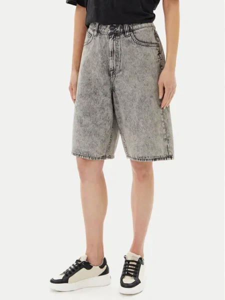 Volcom Džínsové šortky Beeggy Baggy Fit sivá