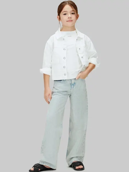 Calvin Klein Jeans дънки wide leg за деца синьо