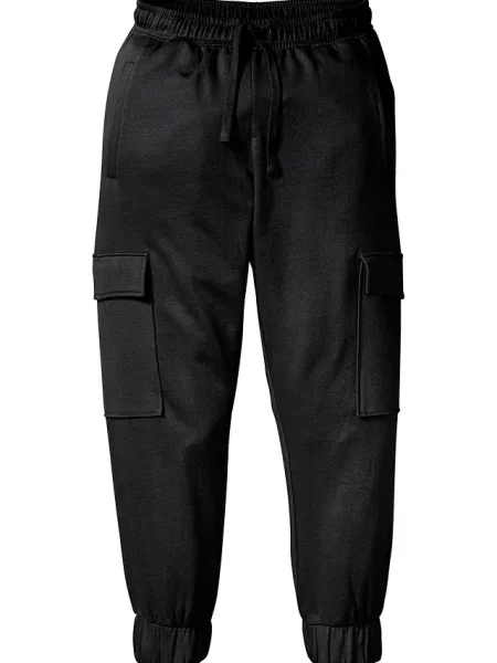 Spodnie sportowe z cargo loose fit czarne