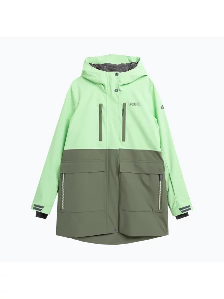 Snowboardová bunda 4F light green neon zelená