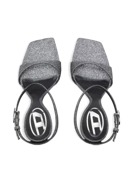 Sandály Diesel na klínovém podpatku z jantaru šedé