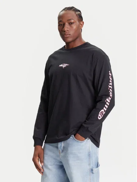 Quiksilver Pulóver Mercury Old English Ls Comfort Fit fekete