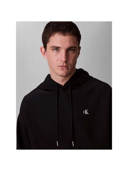 Froté mikina Calvin Klein Jeans čierna
