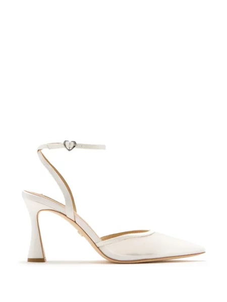 Pantofi cu toc Badgley Mischka plasă alb