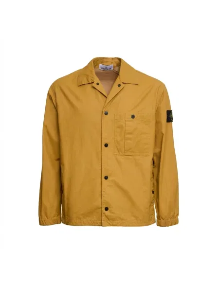 Kurtka koszulowa Stone Island z kamieniami dwustronna żółta
