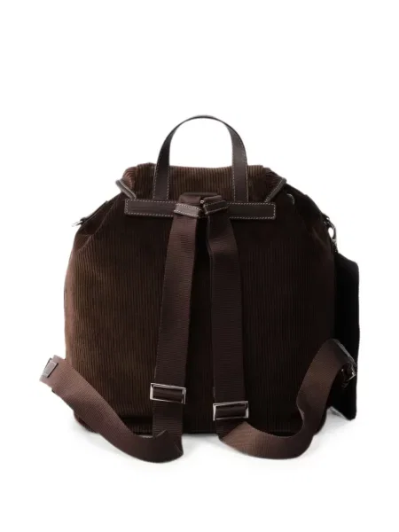 Rucsac Prada de catifea cord maro