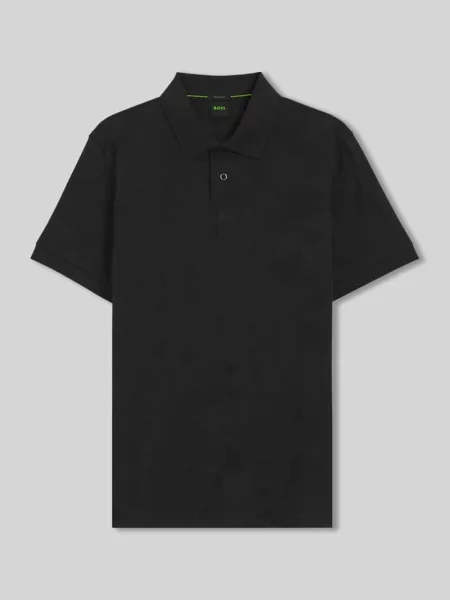 Koszulka polo krój regular fit model PL_NETWORK JQ PIRAX' Boss Green czarna