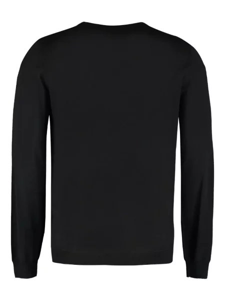 Pulover The (alphabet) cu decolteu rotund negru