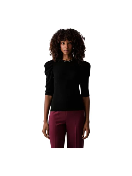 Sweter Twinset wełniany czarny