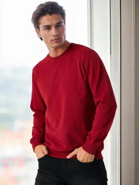 Суичър без качулка Dewberry винено червено