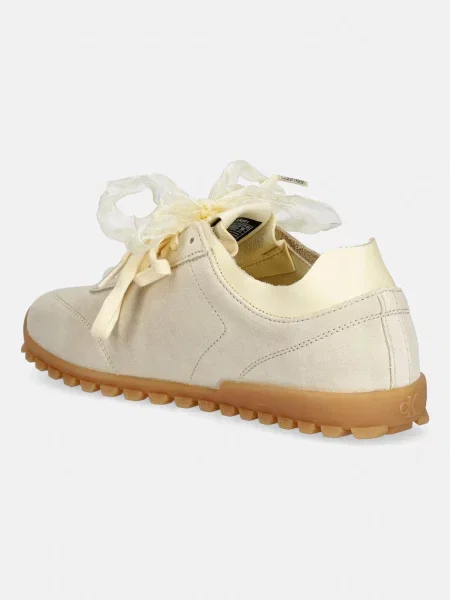 Calvin Klein LOW PROFILE RUN MG SUE DB LACES női sportcipő sárga