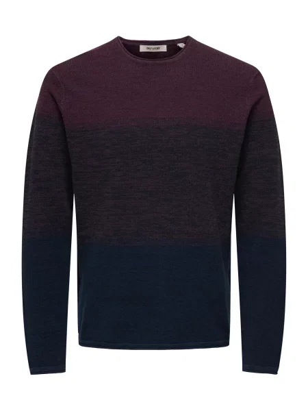 Only & Sons Pulover ONSFELIX albastru ultramarin / ciclam / vin roșu