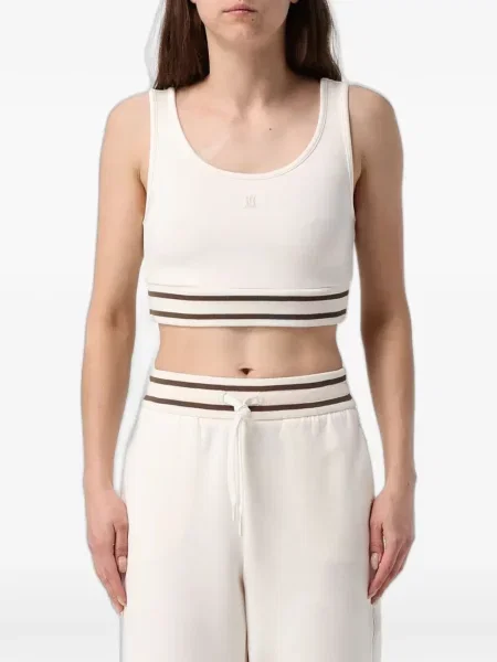 Top Emporio Armani cu dungi cu autograf alb