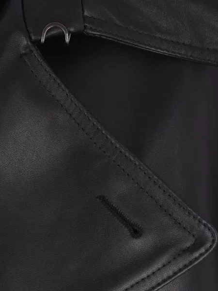 Кожено яке Mm6 Maison Margiela черно