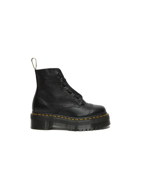 Botki Dr. Martens skórzane na platformie czarne