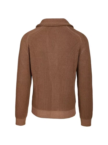 Gulerat cardigan Fedeli tricotate maro
