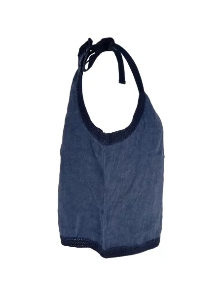 Top Ulla Johnson cu gât halter albastru