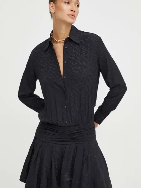 Pinko rochie din amestec de matase negru