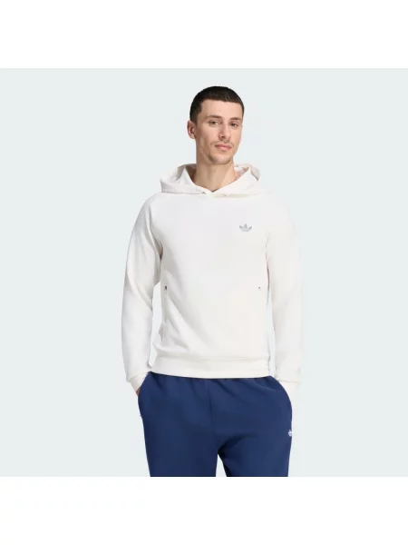 DYSTANSOWA BLUZA Z KAPTUREM TREFOIL ESSENTIALS biała
