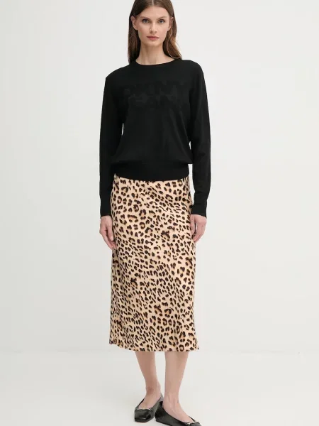 Dkny spódnica midi prosta beżowy