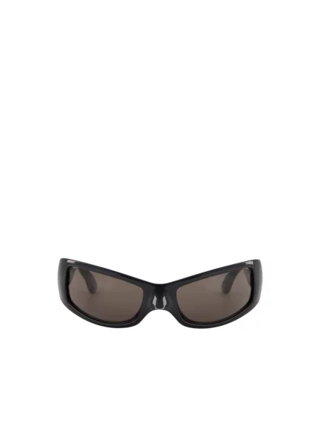 Lniane okulary przeciwsłoneczne Balenciaga czarne