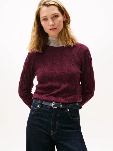Sweter Tommy Hilfiger wełniany czerwony