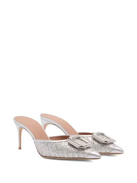 Papuci tip mules Malone Souliers argintiu