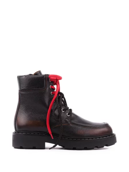 Botine Paul Warmer cu șireturi din dantelă maro