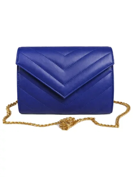 Sellenes Clutch Val Blue Gold Clutch' albastru