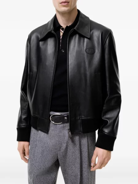 Geanta de piele Burberry negru