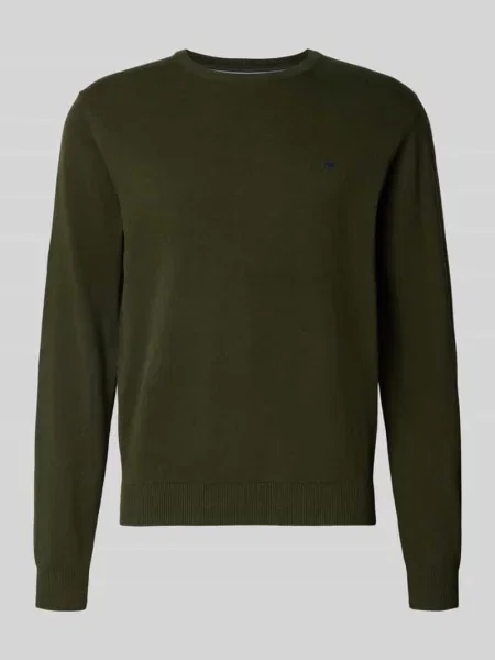 Sweter z dzianiny z czystej bawełny z wyhaftowanym logo Fynch-hatton