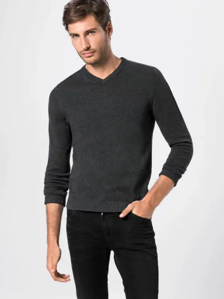 JACK & JONES Pulover temno siva