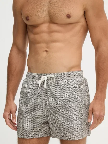 ARMANI EXCHANGE Kratke kopalne hlače kremna črna