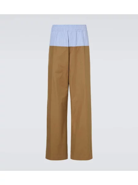 Pantaloni Dries Van Noten din țesătură twill bej