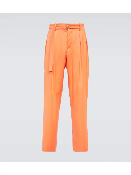 Volneni hlače z visokim pasom King & Tuckfield z visokim pasom oranžna
