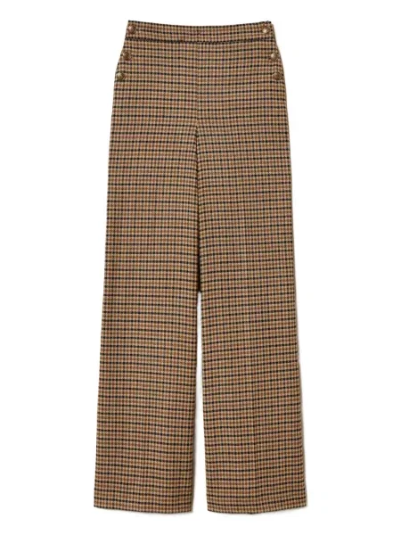 Pantaloni Twinset în carouri maro