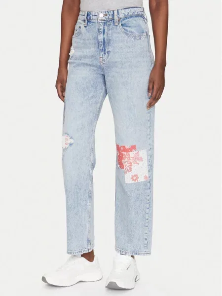 Tommy Jeans Traperice Layla Straight Fit plava