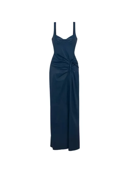 Rochie maxi Simkhai din piele drapată albastru