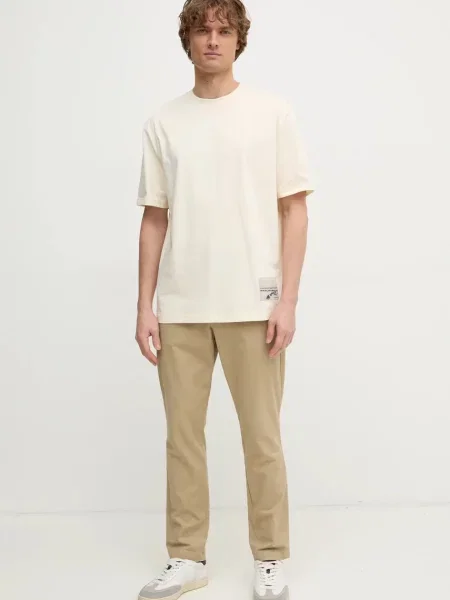Lniana koszulka Calvin Klein Jeans biała