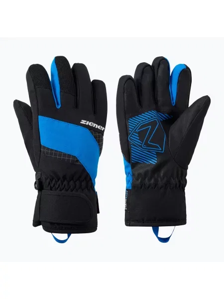 Mănuși de schi pentru copii ZIENER Luuki-Z Aquashield black/persian blue negru